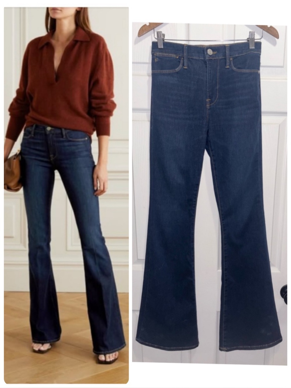 FRAME Denim Le High Flare Jeans Claremore Dark Wash Size 27